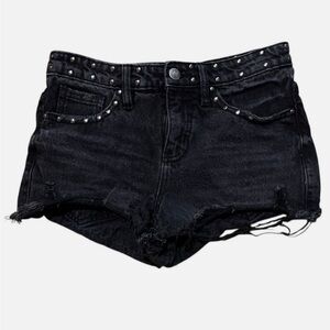 Austin landing cutoff denim jean shorts Studded distressed black Women size 7/28